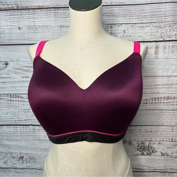 Cacique 38H Lane Bryant Lounge Bra Purple Pink Wireless Bra - Picture 1 of 8